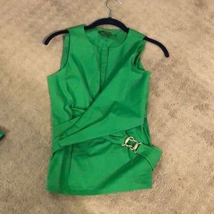 Gucci 2007 v-neck crop top in emerald green